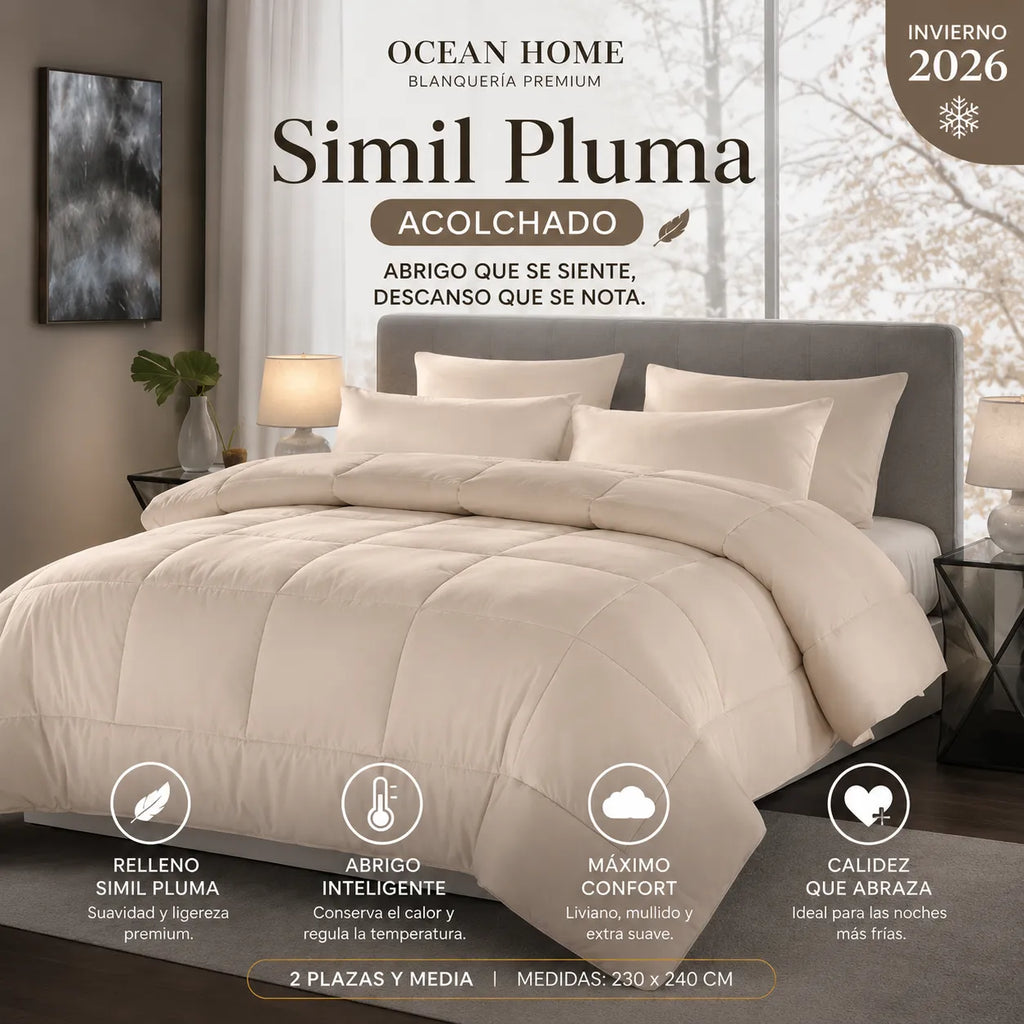 Acolchado Royal Simil Pluma Queen 2½ Plazas | Línea Invierno 2026
