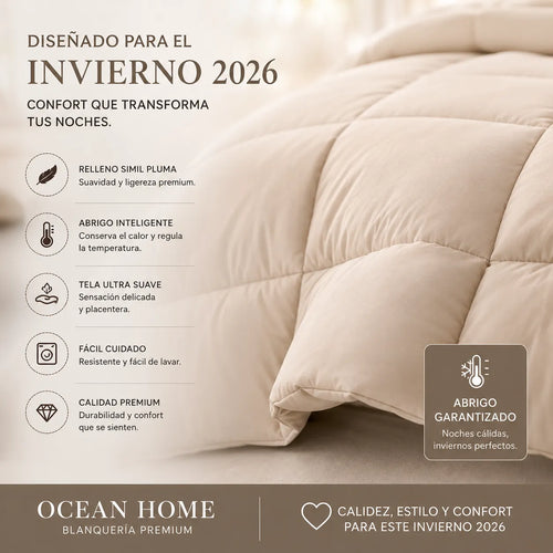 Acolchado Royal Simil Pluma Queen 2½ Plazas | Línea Invierno 2026