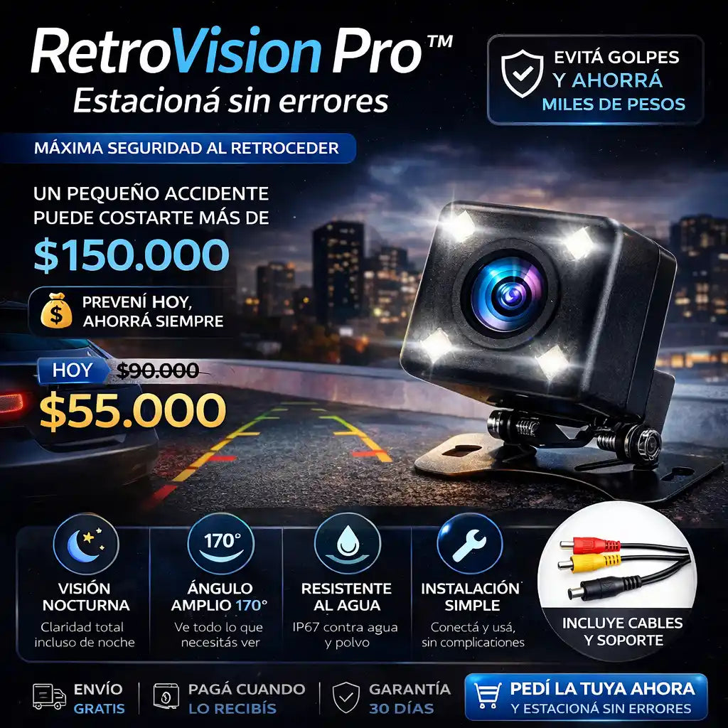 RetroVision Pro™ – Estacioná sin errores