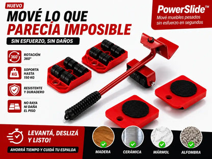 PowerSlide™ · Mové muebles pesados sin esfuerzo en segundos
