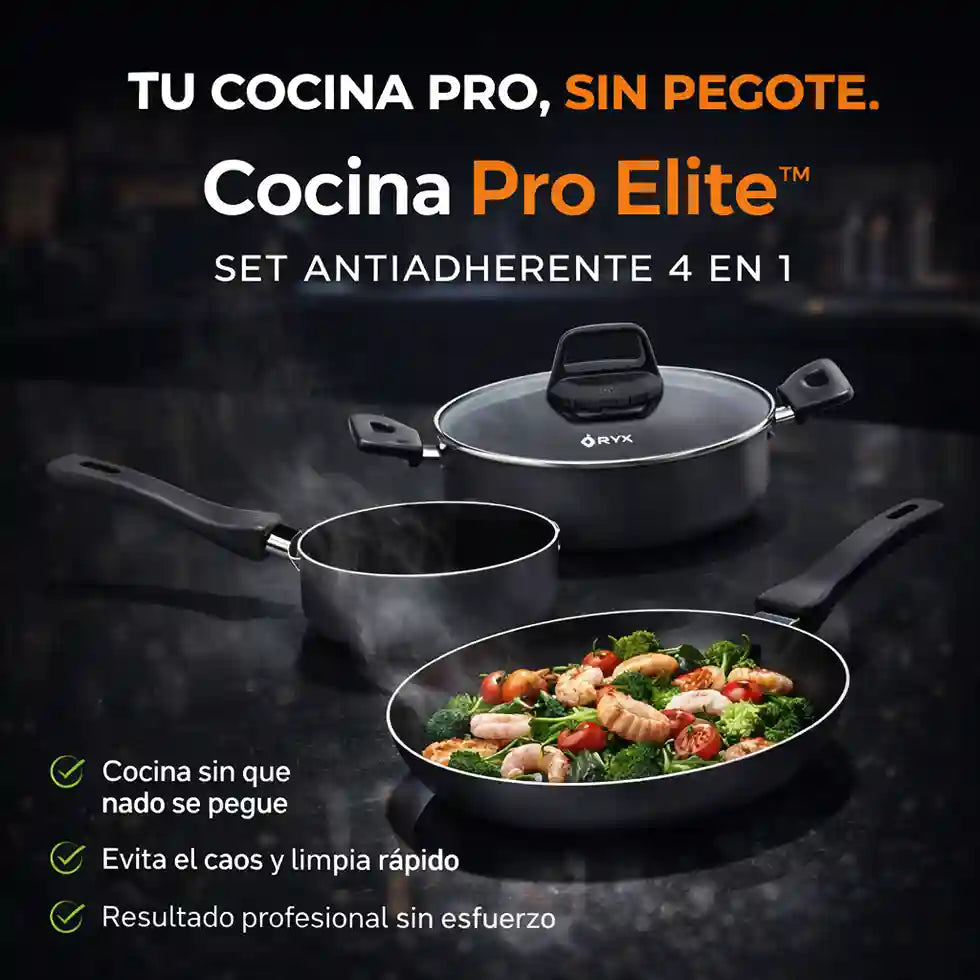 Cocina Pro Elite™ – Set Antiadherente 4 en 1