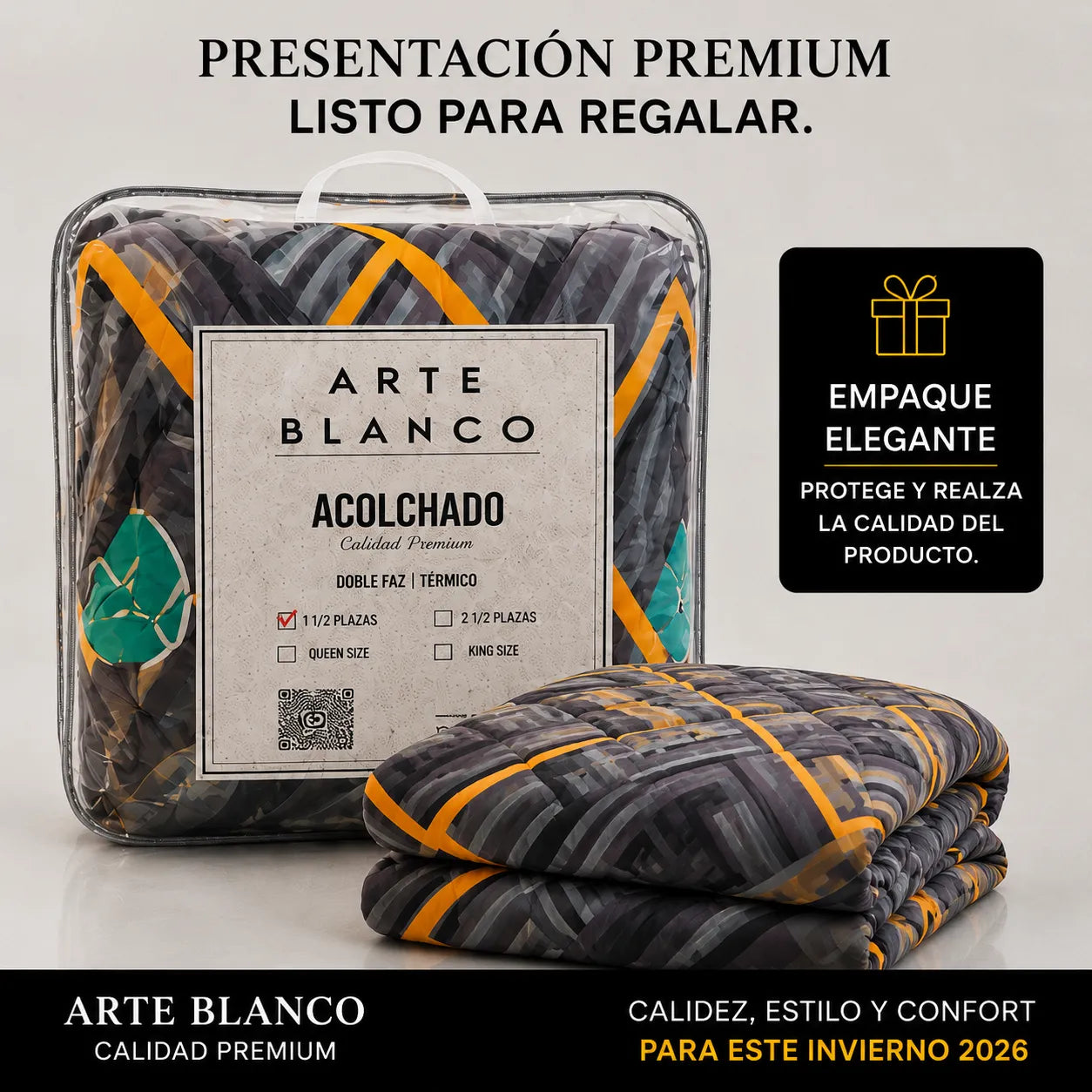 Acolchado Térmico Premium 1½ Plazas | Línea Invierno 2026